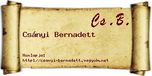 Csányi Bernadett névjegykártya