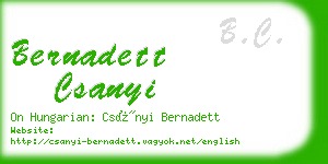 bernadett csanyi business card